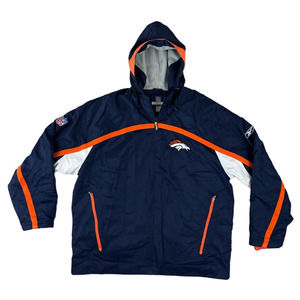 NFL Authentic‎ Sideline RBK Denver Broncos Zip Up Puffer Jacket Men Size 2XL